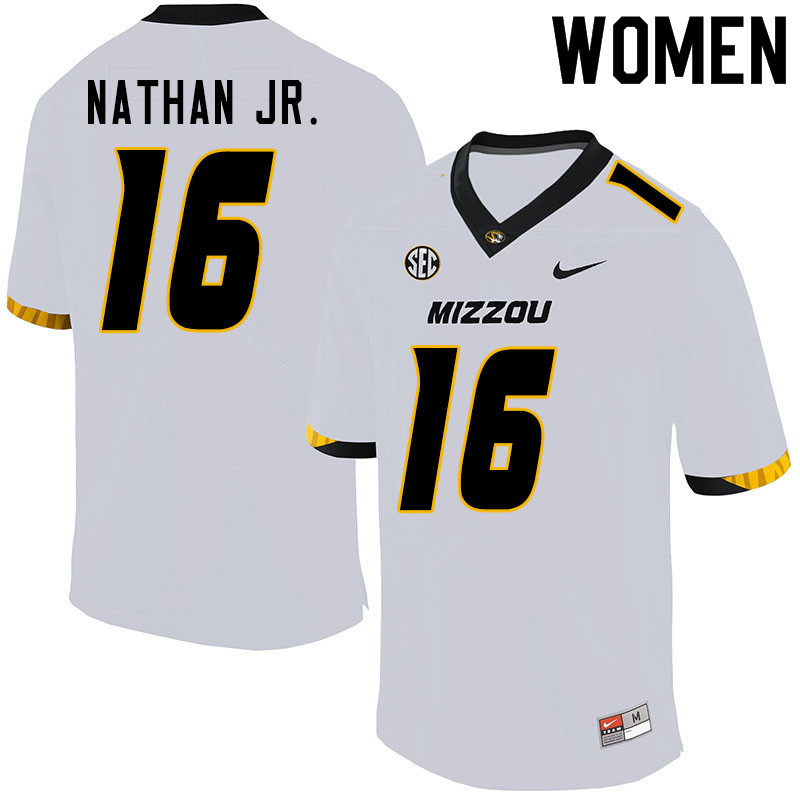 Women #16 Gerald Nathan Jr. Missouri Tigers College Football Jerseys Sale-White - Click Image to Close